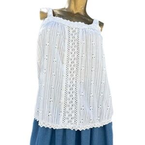 Sundance cotton eyelet sleeveless top size XS